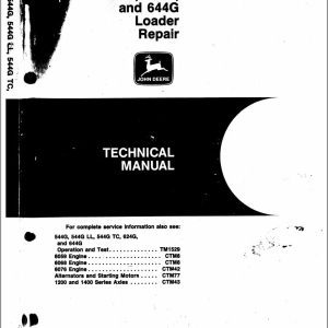 John Deer Loader 544G to 644G Repair Manual TM1530