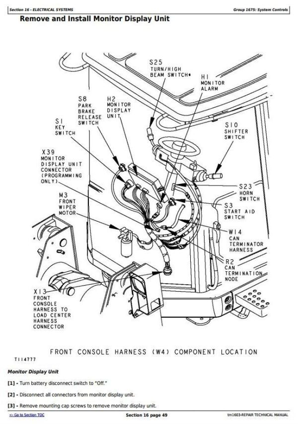 John Deere 744H 4WD 744H MH Repair Technical Manual TM1603 4