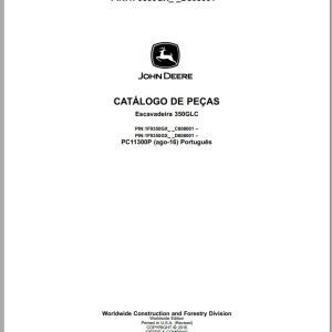 John Deere Bulldozer 350GLC Parts Catalog PC11300P