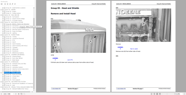 John Deere Tractors 904 1054 1204 1354 1404 China Repair Manual TM700619 3