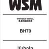 Kubota Backhoe BH70 Workshop Manual