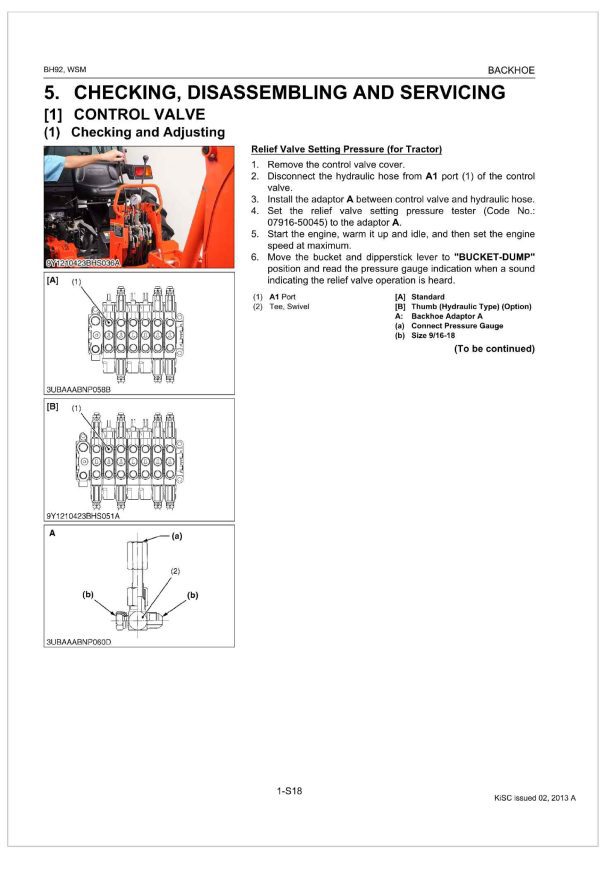 Kubota Backhoe BH92 Manual