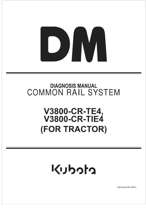 Kubota Common Rail System V3800 CR TIE4 Diagnosis Manual