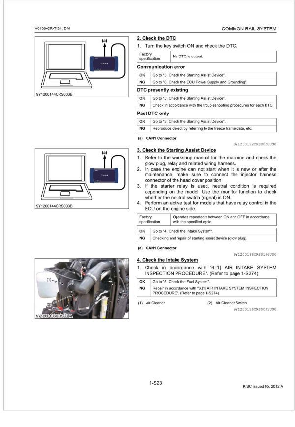 Kubota Common Rail System V6108 CR TIE4 Diagnosis Manual 1