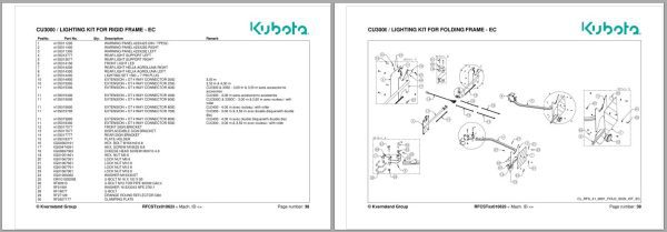 Kubota Cultivators CU3000 Spare Parts Manual 2017 1