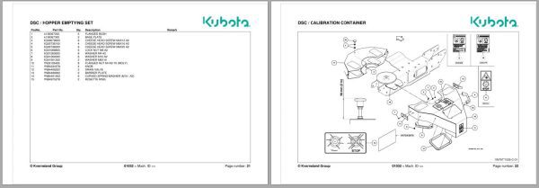 Kubota Disc Spreaders DSC Spare Parts Manual 2016 1