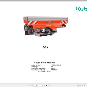Kubota Disc Spreaders DSX Spare Parts Manual 2016