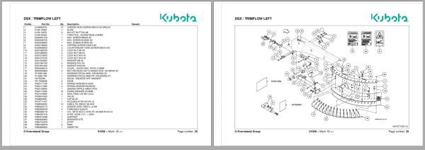 Kubota Disc Spreaders DSX Spare Parts Manual 2016 1