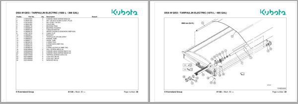 Kubota Disc Spreaders DSX W GEO Spare Parts Manual 2020 1