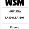 Kubota Front Loader LA1601 2002 Workshop Manual
