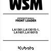 Kubota Front Loader LA1601S Workshop Manual