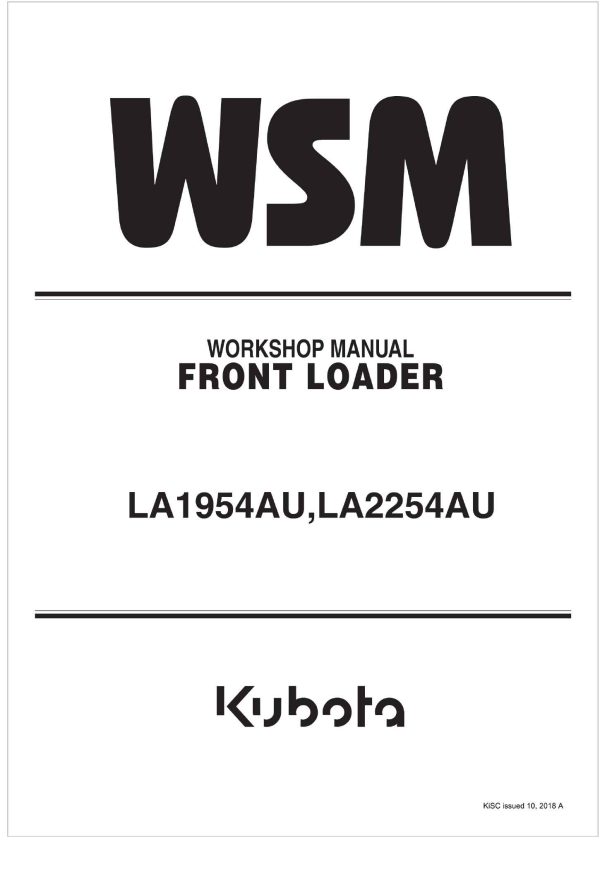 Kubota Front Loader LA1954AU Workshop Manual