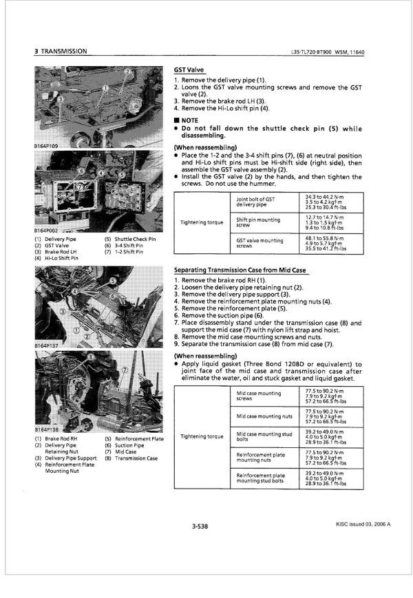 Kubota Front Loader TL720 Workshop Manual 1