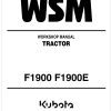 Kubota Front Mount Mower F1900 Workshop Manual