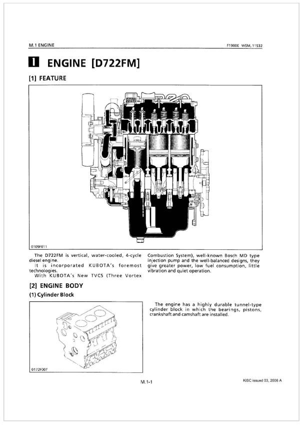 Kubota Front Mount Mower F1900 Workshop Manual 1