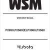 Kubota Front Mount Mower F3060 Workshop Manual