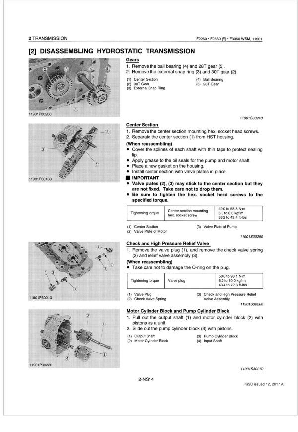 Kubota Front Mount Mower F3060 Workshop Manual 1