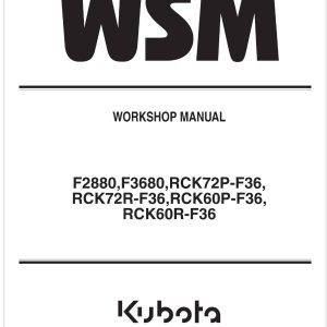 Kubota Front Mount Mower F3680 Workshop Manual