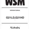 Kubota Garden Tractor G21LD Workshop Manual
