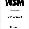 Kubota Garden Tractor GR1600EC2 Workshop Manual