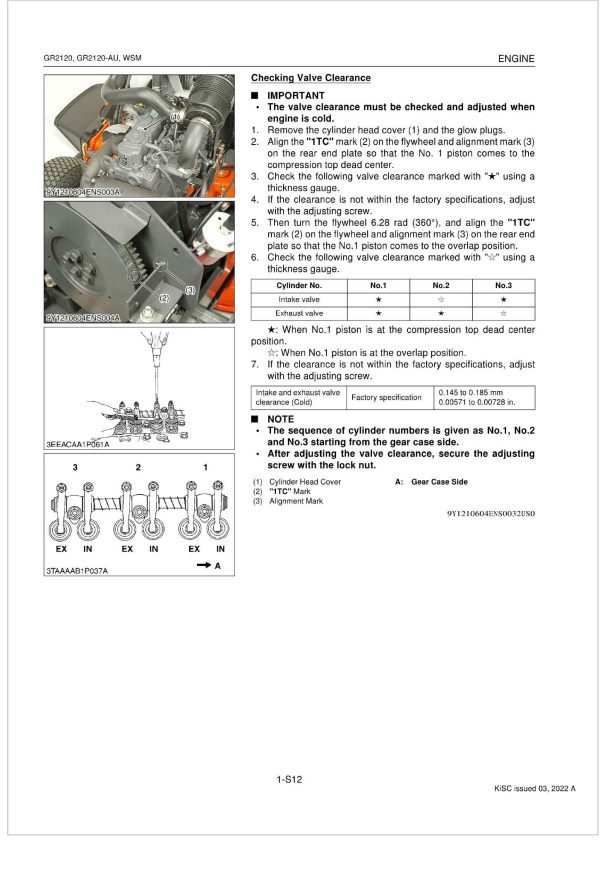 Kubota Garden Tractor GR2120 Workshop Manual 1