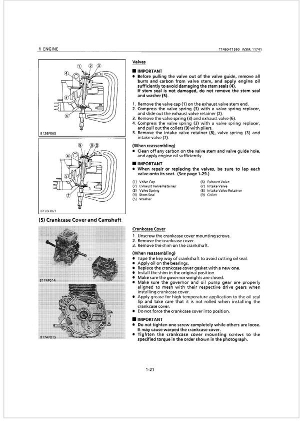 Kubota Lawn Tractor T1460 Workshop Manual
