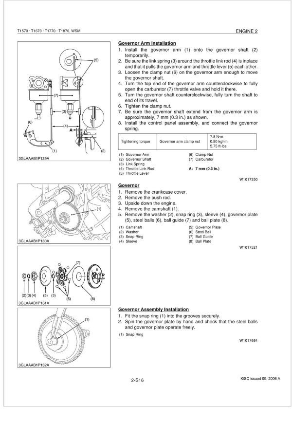 Kubota Lawn Tractor T1670 Workshop Manual 1