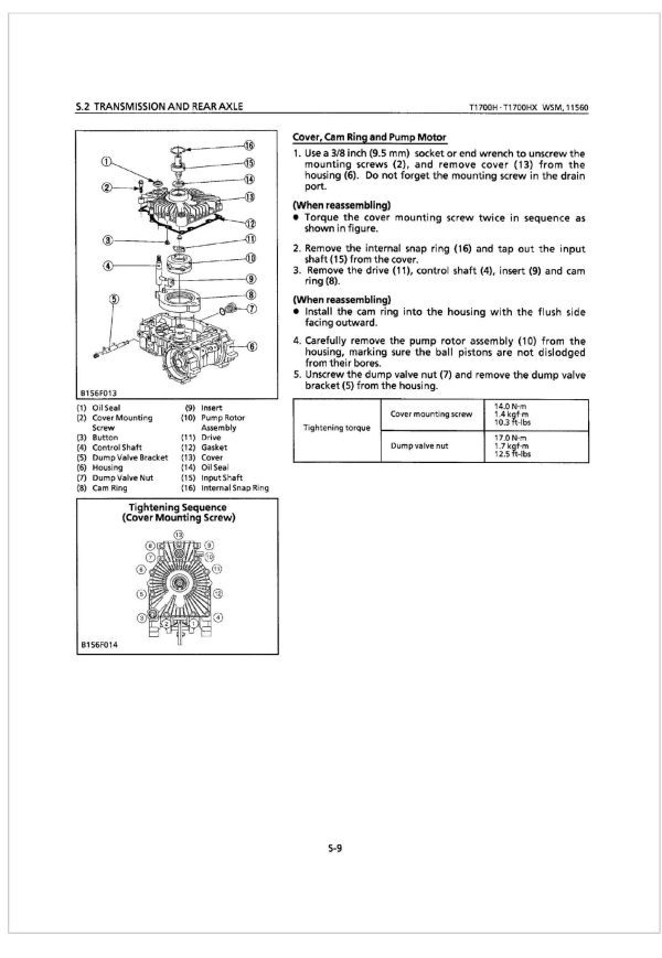 Kubota Lawn Tractor T1700HX Workshop Manual 1