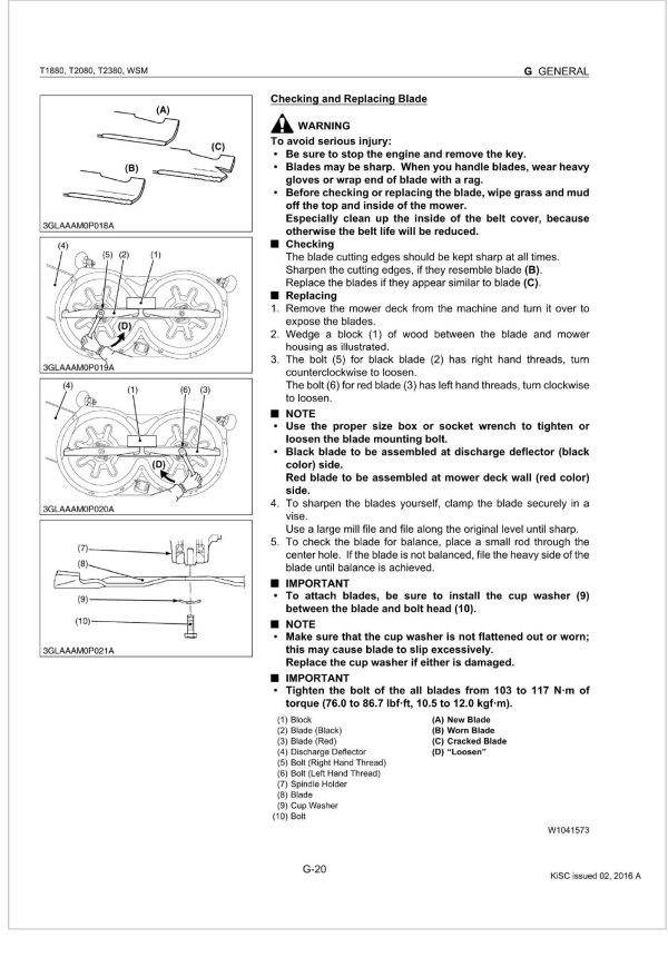 Kubota Lawn Tractor T2380 Workshop Manual 1