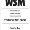 Kubota Lawn Tractor TG1860G Workshop Manual EN FR DE