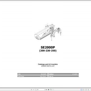 Kubota Mulcher SE2000P Spare Parts Manual 200 230 250 2019