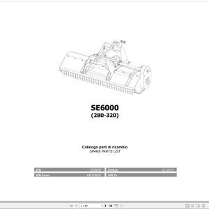 Kubota Mulcher SE6000 Spare Parts Manual 280 320 2019 EN IT