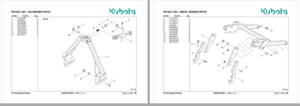 Kubota Power Harrows PH1251 PH1301 Spare Parts Manual 2019 1