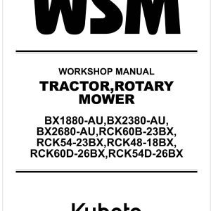 Kubota Rotary Mower RCK54D 26BX Workshop Manual 2022