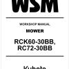 Kubota Rotary Mower RCK60 30BB Workshop Manual