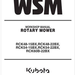Kubota Rotary Mower RCK60B 22BX Workshop Manual 2016