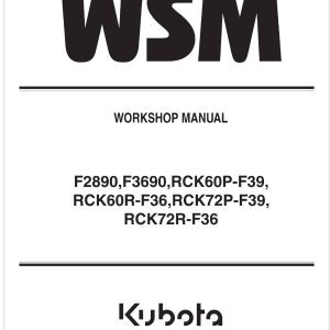 Kubota Rotary Mower RCK72P F39 Workshop Manual