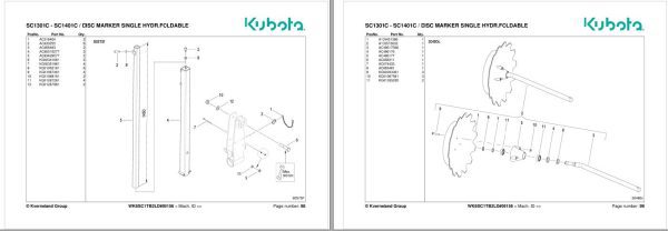 Kubota Seeding Combination SC1301C SC1401C Spare Parts Manual 2020 1