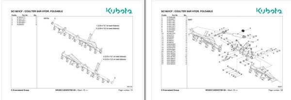 Kubota Seeding Combination SC1601CF Spare Parts Manual 2019 1