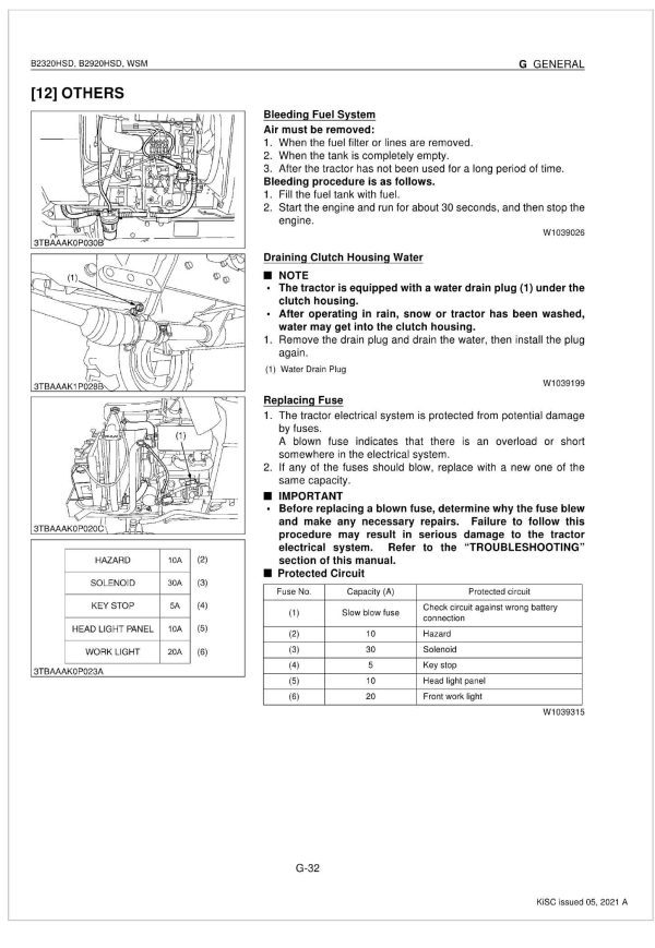 Kubota Tractor B2320HSD Workshop Manual 1