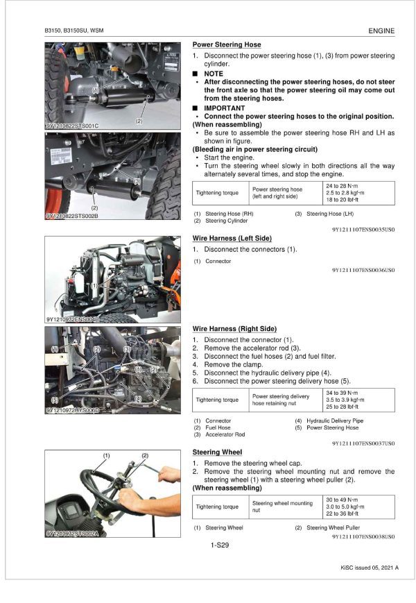 Kubota Tractor B3150 Workshop Manual 1