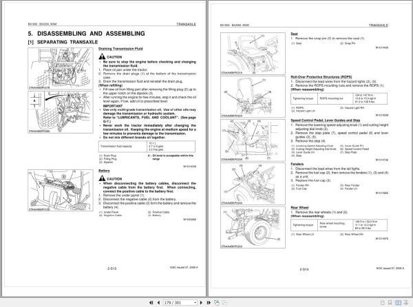 Kubota Tractor BX2200 Workshop Manual 1