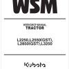 Kubota Tractor L2250 Workshop Manual