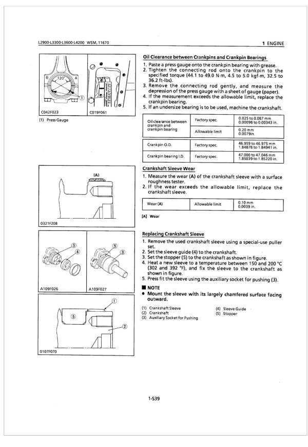 Kubota Tractor L4200 Workshop Manual