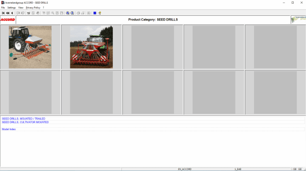 Kverneland ACCORD Agricultural Equipment 2019 Electronic Parts Catalog DVD 2