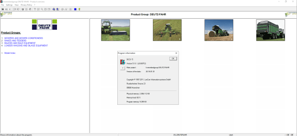 Kverneland DEUTZ FAHR Agricultural Equipements Electronic Parts Catalog DVD 1
