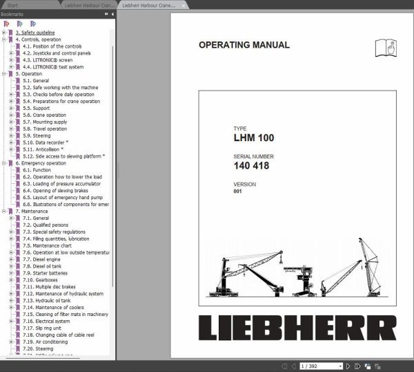 Liebherr Harbour Crane LHM 100 Operator and Technical Manual 1