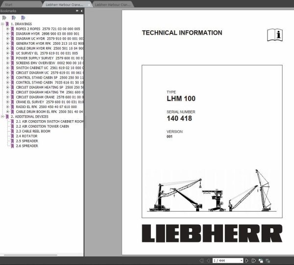 Liebherr Harbour Crane LHM 100 Operator and Technical Manual 2