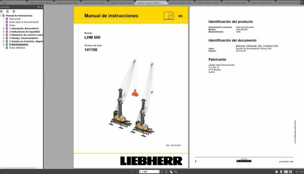 Liebherr LHM 100 320 400 420 550 600 Operator Technical Information Hydraulic and Electrical Schematic 2 1
