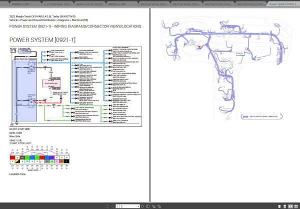 Mazda CX 9 2022 AWD L4 2.5L Turbo Electrical Wiring Diagram 2
